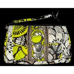 Vera Bradley Citron Wristlet Clutch Retired Floral Quilted Spring 2014